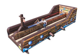 Do kupienia dmuchany tor do zabawy bungee z motywem pirackim i opcją biegów dla dzieci i dorosłych Zamów online odporne dmuchane atrakcje dla dzieci do zabaw na świeżym powietrzu tylko w JB Dmuchance 