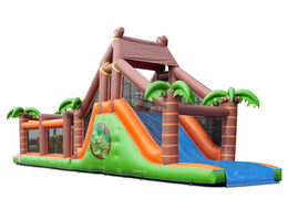 Kup teraz interaktywny 17 metrowy modułowy dmuchany tor przeszkód z motywem dżungli do pokonywania na czas i skoków dla dzieci. Kup online rozbudowane dmuchane obiekty do imprez integracyjnych i zabaw na świeżym powietrzu z opcją dostawy od JB Dmuchance