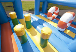 Kup dmuchany plac zabaw 4 w 1 ze zjeżdżalnią i dmuchanym torem przeszkód z delfinem 3D na dachu. Najlepsze dmuchańce zamki w Europie od JB Dmuchance