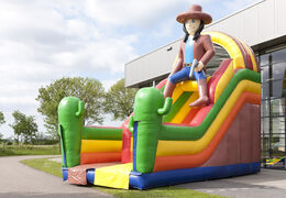 Duża dmuchana wielofunkcyjna zjeżdżalnia w motywie plażowym z brodzikiem, imponującym obiektem 3D, świeżymi kolorami i przeszkodami 3D dla dzieci. Zamów nadmuchiwane zjeżdżalnie już teraz online w JB Dmuchańce Polska