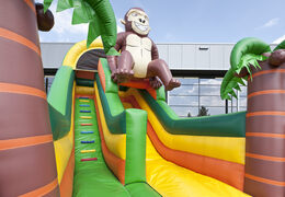 Wielofunkcyjna dmuchana zjeżdżalnia w motywie goryla z brodzikiem, imponującym obiektem 3D, świeżymi kolorami i przeszkodami 3D dla dzieci. Zamów nadmuchiwane zjeżdżalnie już teraz online w JB Dmuchańce Polska