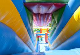 Nadmuchiwana wielofunkcyjna zjeżdżalnia w stylu krokodyla z brodzikiem, imponującym obiektem 3D, świeżymi kolorami i przeszkodami 3D dla dzieci. Kup nadmuchiwane zjeżdżalnie online w JB Dmuchańce Polska