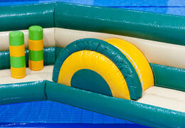 Kup podwójny nadmuchiwany tor przeszkód Zig Zag dla dzieci z motywem dżungli. Zamów nadmuchiwane atrakcje wodne już teraz online w JB Dmuchańce Polska