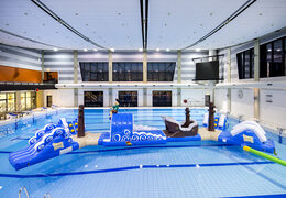 Kup podwójny dmuchany tor przeszkód dla dzieci. Zamów nadmuchiwane atrakcje wodne już teraz online w JB Dmuchańce Polska