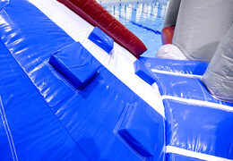 Kup szczelną wyspę do zabawy z rekinami o tematyce pirackiej z winoroślą, wieżą wspinaczkową, okrągłą zjeżdżalnią i przeszkodami dla dzieci. Zamów gry w dmuchany basen już teraz online w JB Dmuchańce Polska