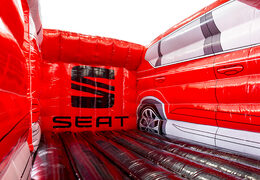 Zamów online customowego SEAT-a - pontony samochodowe w kolorze czerwonym w JB Dmuchańce Polska; specjalista od nadmuchiwanych artykułów reklamowych, takich jak spersonalizowany dmuchane zamki