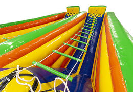 Na sprzedaż kolorowa dmuchana wspinaczka po drabinie z miękim lądowaniem na dmuchanej poduszce. Zamów kompletne dmuchane place zabaw z szybką realizacją zamówienia od producenta JB Dmuchance