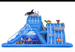 Zamów 9-metrowy dmuchany tor przeszkód Seaworld dla dzieci. Kup nadmuchiwane tory przeszkód online już teraz w JB Dmuchańce Polska