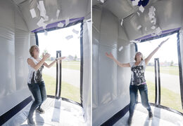 Do kupienia dmuchany bankomat do zabawy w łapanie banknotów na czas. Zamów z dostawą oryginalne konstrukcje dmuchanych gier z profesjonalnej firmy JB Dmuchance 