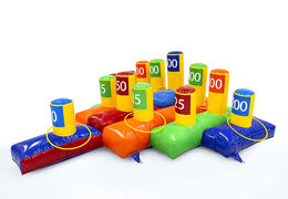 Do kupienia kolorowa dmuchana gra w rzut krążkiem do pachołków. Oryginalne starannie wykonane dmuchane gry i plansze na imprezy tematyczne od JB Dmuchance