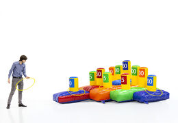 Do kupienia kolorowa dmuchana gra w rzut krążkiem do pachołków. Oryginalne starannie wykonane dmuchane gry i plansze na imprezy tematyczne od JB Dmuchance