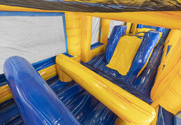 Kup modułowy 19-metrowy tor przeszkód z motywem marmuru z dopasowanymi obiektami 3D i podwójnymi trasami o różnych motywach dla dzieci. Zamów nadmuchiwane tory przeszkód już teraz online w JB Dmuchańce Polska