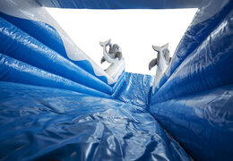 Idealna dmuchana zjeżdżalnia z motywem rekina z obiektami 3D na zamówienie dla dzieci. Kup nadmuchiwane zjeżdżalnie online w JB Dmuchańce Polska