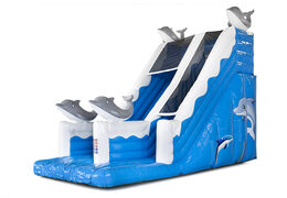 Spektakularna dmuchana zjeżdżalnia z motywem delfinów z obiektami 3D dla dzieci. Zamów nadmuchiwane zjeżdżalnie już teraz online w JB Dmuchańce Polska