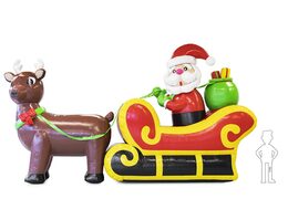 Do kupienia 9 metrowe dmuchane sanie z reniferem i dmuchanym mikołajem w klimacie świątecznym. Zamów wyjątkowe personalizowane atrakcje świąteczne od producenta JB Dmuchance 