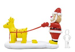 Na sprzedaż dmuchane sanie z reniferami i mikołajem dekoracja w motywie świątecznym. Zamów online sprawdzone dmuchańce na Boże Narodzenie od producenta JB Dmuchance