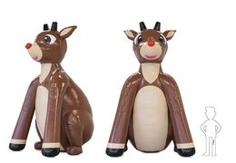  Na sprzedaż 5 metrowy dmuchany renifer do szybkigo rozłożenia przyciagająca wzrok dekoracja na święta bożeo narodzenia. Zamów online wytrzymały na warunki atmosferyczne dmuchany obiekt świąteczny od producenta JB Dmuchance