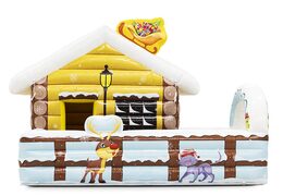 Do kupienia domek dmuchana chatka świętego mikołaja, z wnętrzem do dowolnej aranżacji.Zamów online dmuchane obiekty dekoracyjne od producenta JB Dmuchance