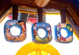 Kup zestaw strzelecki nadmuchiwany zamek piratów, z armatą i zjeżdżalnią dla dzieci. Zamów dmuchane zamki do skakania online w JB Dmuchańce Polska