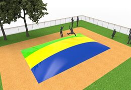 Sprzedam dmuchaną górkę w kolorze zielono-żółto-niebieskim dla dzieci. Zamów nadmuchiwane góry powietrzne już teraz online w JB Dmuchańce Polska