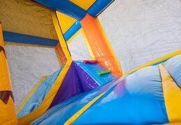 Na sprzedaż dmuchany zamek różowo-żółty Flaming Multi Splash ze zjeżdżalnią i kąpielą wodną. Kup najlepsze dmuchańce do zabaw na świeżym powietrzu dla dzieci w JB Dmuchance