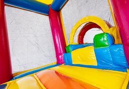 Mini dmuchany zamek w stylu jednorożca ze zjeżdżalnią dla dzieci. Zamów nadmuchiwane dmuchane zamki online w JB Dmuchańce Polska