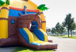 Zamów nadmuchiwany wielofunkcyjny leżaczek z dachem w pirackim motywie dla dzieci w JB Dmuchańce Polska. Kup leżaczki online w JB Dmuchańce Polska