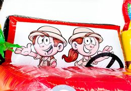 Kup średni nadmuchiwany, wielozadaniowy, dmuchany zamek ze zjeżdżalnią dla dzieci w stylu safari amazon. Zamów dmuchane zamki do skakania online w JB Dmuchańce Polska