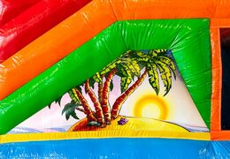 Zamów leżaczkę w motywie hawajskim ze zjeżdżalnią dla dzieci. Kup nadmuchiwane leżaczki online w JB Dmuchańce Polska