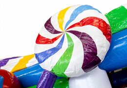 Kup mini nadmuchiwany dmuchany zamek dla dzieci z motywem cukierków. Zamów nadmuchiwane dmuchane zamki online w JB Dmuchańce Polska