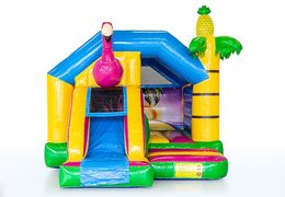 Zamów nadmuchiwany, kombi dmuchany zamek w motywie flaminga dla dzieci. Kup dmuchane zamki do skakania ze zjeżdżalnią w JB Dmuchańce Polska