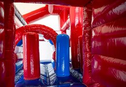 Średni nadmuchiwany wielofunkcyjny dmuchany zamek ze zjeżdżalnią w motywie straży pożarnej dla dzieci. Zamów dmuchane zamki do skakania online w JB Dmuchańce Polska