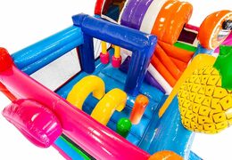 Kup leżaczkę z motywem flaminga ze zjeżdżalnią dla dzieci. Zamów nadmuchiwane leżaczki online w JB Dmuchańce Polska