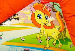 Wielofunkcyjny dmuchany zamek ze zjeżdżalnią w motywie jednorożca dla dzieci. Kup dmuchane zamki do skakania online w JB Dmuchańce Polska