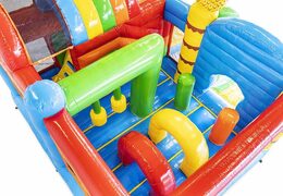 Kup nadmuchiwaną poduszkę powietrzną z motywem tropikalnym ze zjeżdżalniami i przedmiotami w poduszce dla dzieci