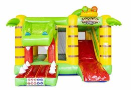 Kup kompaktowy dmuchany leżaczek ze zjeżdżalnią w motywie Dino dla dzieci