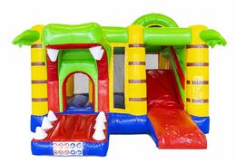 Nadmuchiwany bramkarz z motywem krokodyla ze zjeżdżalnią na sprzedaż dla dzieci