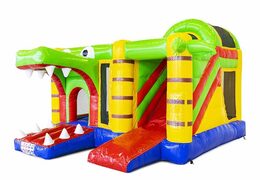 Zamów dmuchany zamek do skakania ze zjeżdżalnią w motywie krokodyla dla dzieci