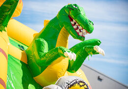 Kup wielozadaniowy motyw dinozaura z poduszką powietrzną z sekcją do skakania i zjeżdżalnią dla dzieci