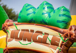 Zamów nadmuchiwaną poduszkę powietrzną super multiplay z motywem dżungli słonia i goryla dla dzieci