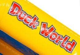 Zamów nadmuchiwany dmuchany zamek ze zjeżdżalnią z przodu w motyw kaczki dla dzieci