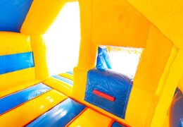 Sprzedam nadmuchiwany dmuchany zamek ze zjeżdżalnią z przodu w kolorze żółtym z motywem gumowej kaczki