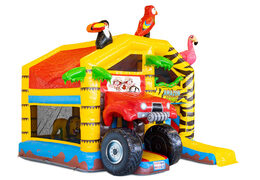 Sprzedam nadmuchiwany wielozadaniowy dmuchany zamek z dachem w motywie amazon safari dla dzieci