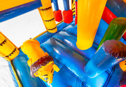 Na sprzedaż nadmuchiwany dmuchany zamek ze zjeżdżalnią i dachem w motywie amazon safari dla dzieci