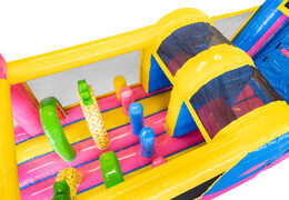 Dmuchany tor przeszkód Flamingo o długości 13 metrów dla dzieci. Zamów nadmuchiwane tory przeszkód już teraz online w JB Dmuchańce Polska