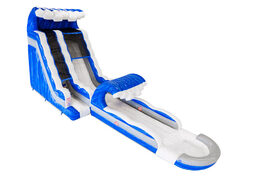 Sprzedam dmuchaną zjeżdżalnię w kolorze niebieskim, białym, srebrnym