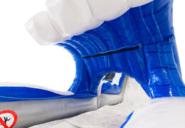 Zamów dmuchaną zjeżdżalnię z wanną w kolorze niebieskim, białym, srebrnym