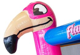 Motyw różowego flaminga na dmuchanym zamku Multi Slide