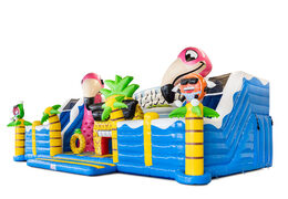 Zamów boczną niebieską zjeżdżalnię dmuchaną online