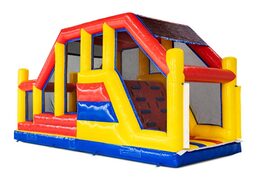 Czerwono-żółto-niebieski moduł toru przeszkód base jump